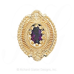 GS332 AMY - 14 Karat Gold Amethyst Slide 